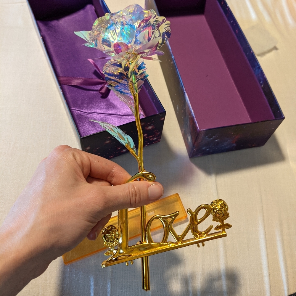 Galaxy Rose with Love Stand